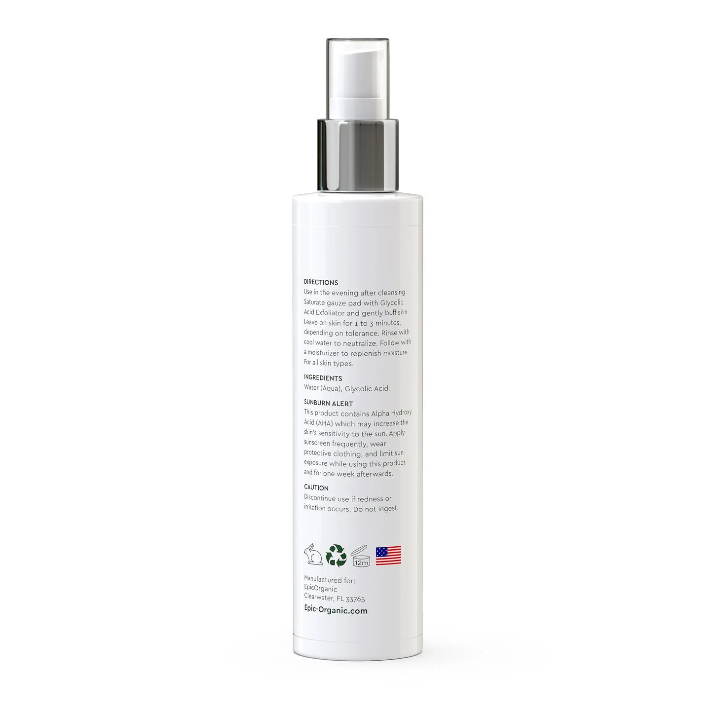 Epic Organic 7.5% Glycolic Acid Exfoliator (4 oz) Epic Organic