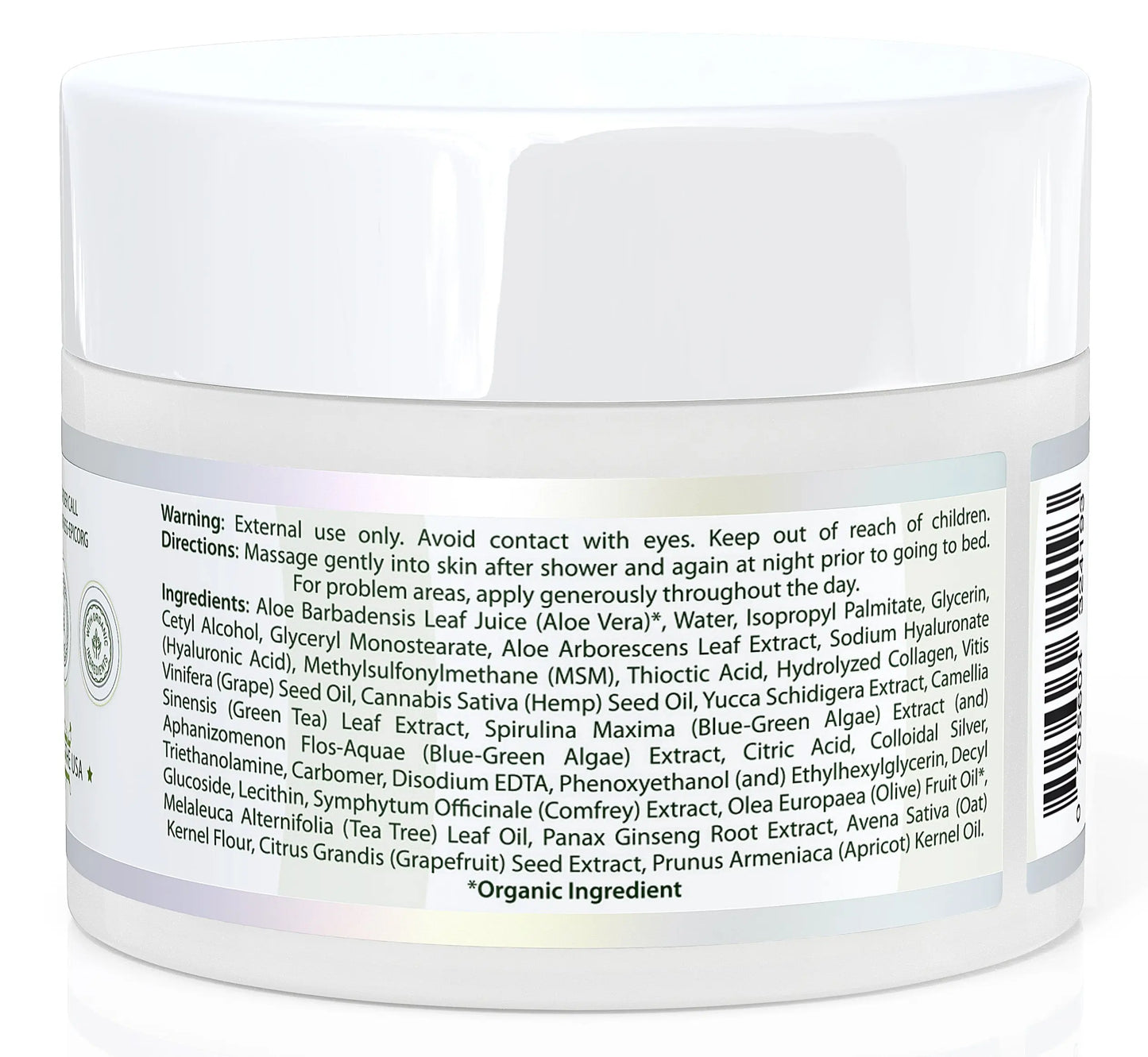 Epic Organic Aloe Vera Based Moisturizer Cream For Face and Body (4 oz) Epic Organic