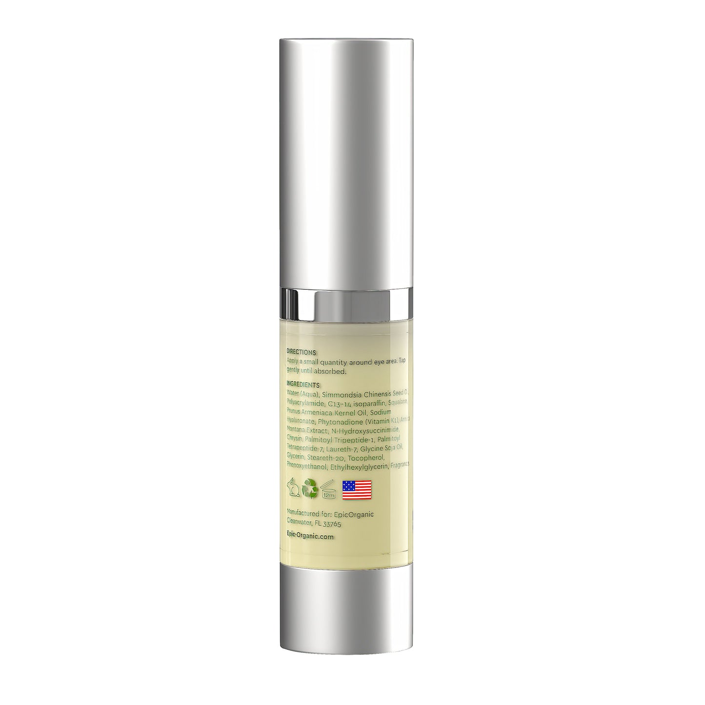 Vitamin K Eye Cream - Epic Organic Vitamin K, DCX & Arnica Eye Cream - Advanced formula blends effective ingredients to target multiple signs of aging around the eyes - With hyaluronic acid (0.5 oz) Epic Organic
