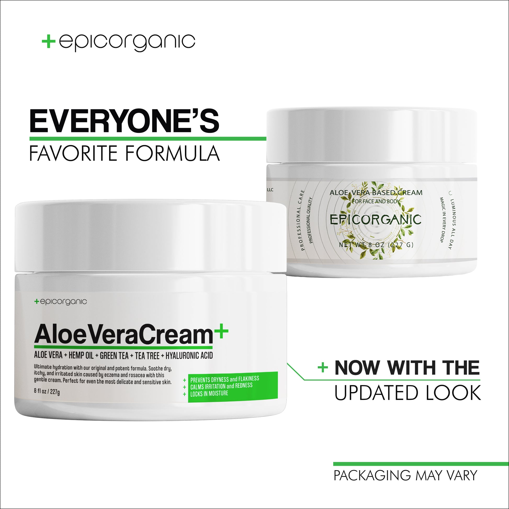 Epic Organic Aloe Vera Based Moisturizer Cream for Face and Body (8 oz) Epic Organic