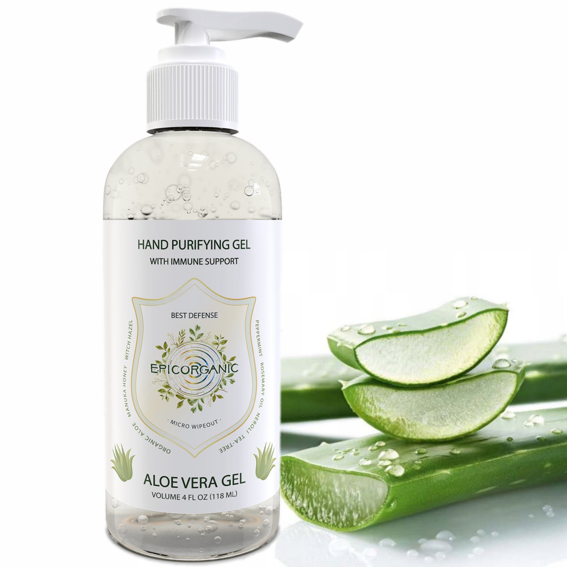 Epic Organic Aloe Vera Gel - Hand Purifying Gel with Immune Support (4 oz) Epic Organic